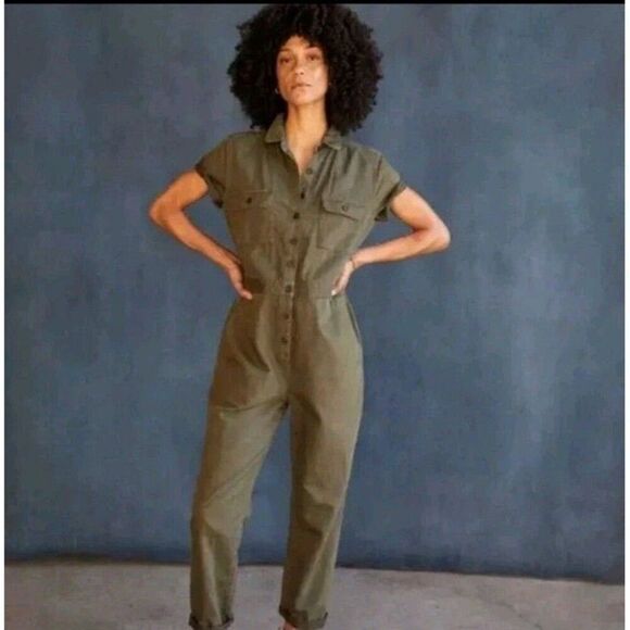 OuterKnown Pants - OUTERKNOWN S.E.A. JumpSuit  Linen Organic Cotton Long Sleeve Gorpcore Utility L